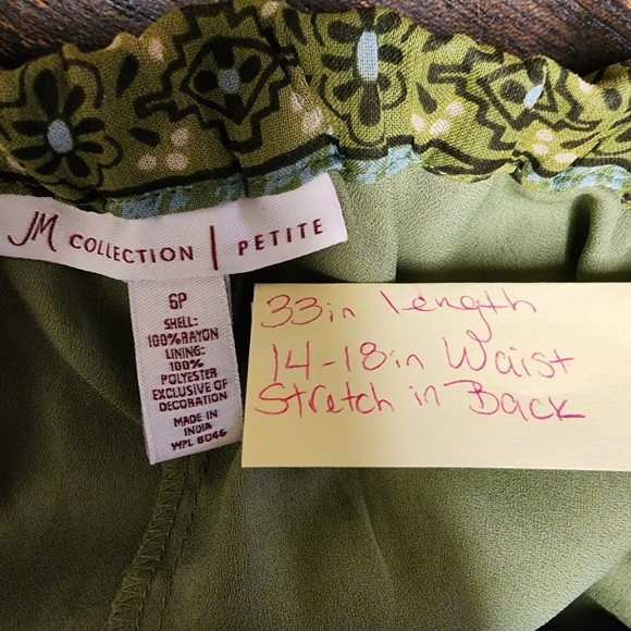 Vintage 90s bohemian Green and Yellow Tiered Midi Skirt - Picture 6 of 6